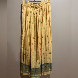 Yellow Printed Maxi Skirt